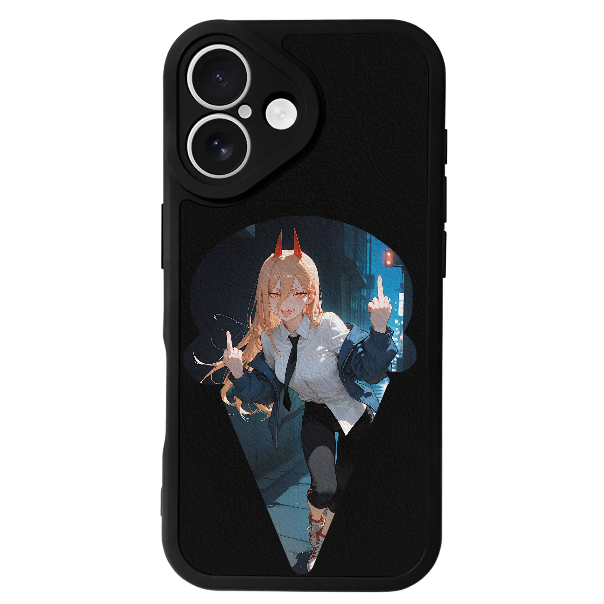 チェンソーマン グッズ,パワー - IPhone 16シリーズ対応 ・ シリコンスマホケース ・ レザー調 ・ 高精度フィット ・ 耐衝撃 ・ ワイヤレス充電対応 ・ 精密カット